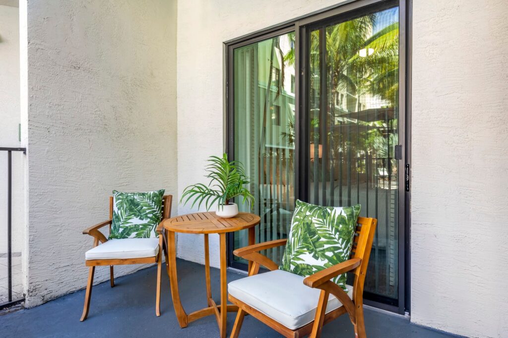 Patio with glass doors